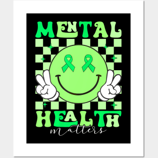 Mental Health Matters I Wear Green Mental Health Awareness Posters and Art